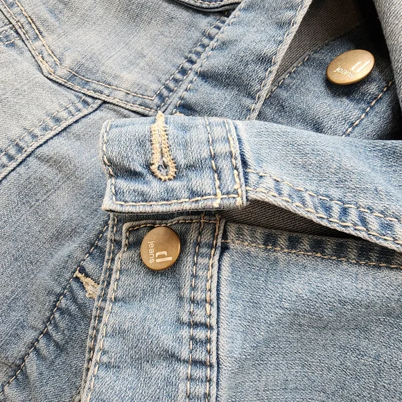 D.Jeans classic fit denim jacket light wash pockets button front sz xl nwt - Picture 12 of 16